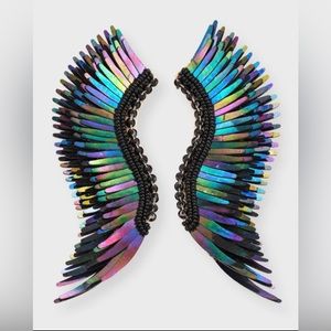 NWT Spectacular Mignonne Gavigan Madeline earrings in coveted Oil Slick color!